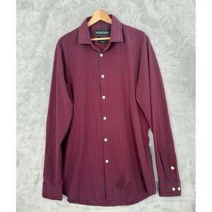 Mizzen+Main Button Shirt Mens Large Trim Fit Stretch Long Sleeve JJ Watt